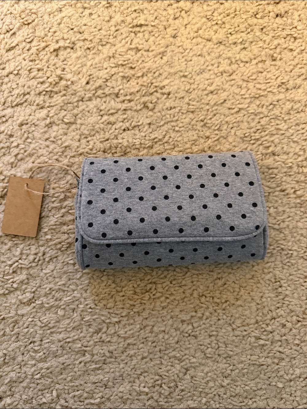 Brandy melville Gray Polka Dot makeup bag